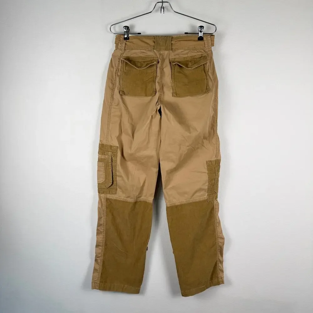 NWT Abercrombie & Fitch Khaki Corduroy Baggy Adjustable Cargo Pants Size 26 LONG - Picture 4 of 13